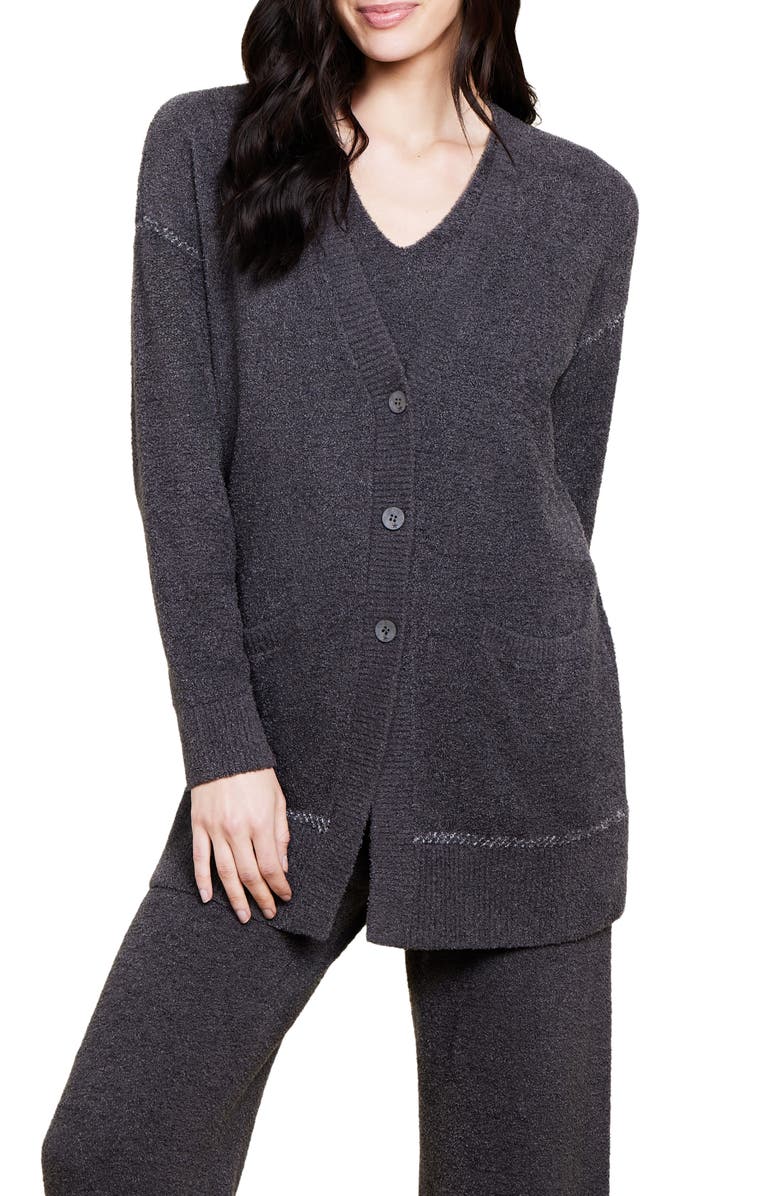 Barefoot Dreams<sup>®</sup> CozyChic<sup>®</sup> Contrast Stitch Cardigan, Main, color,