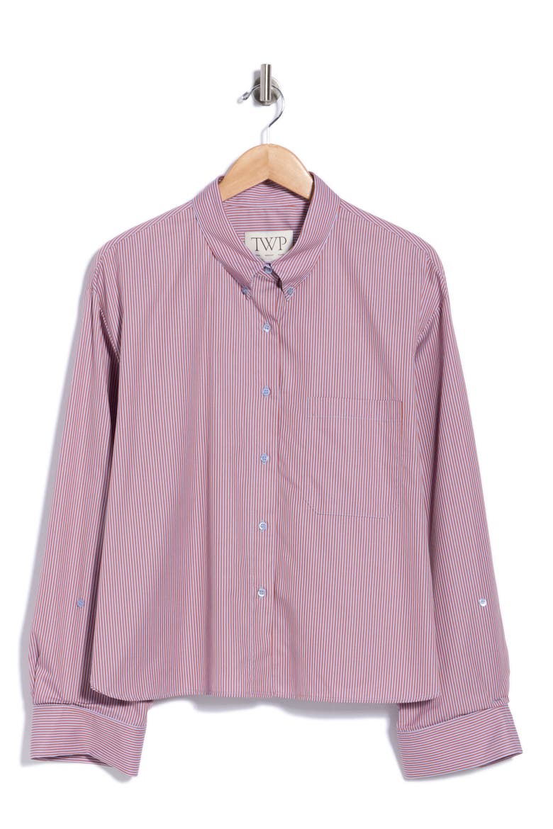 J.D. Striped Button Down Shirt, Main, color, RUST / BLUE