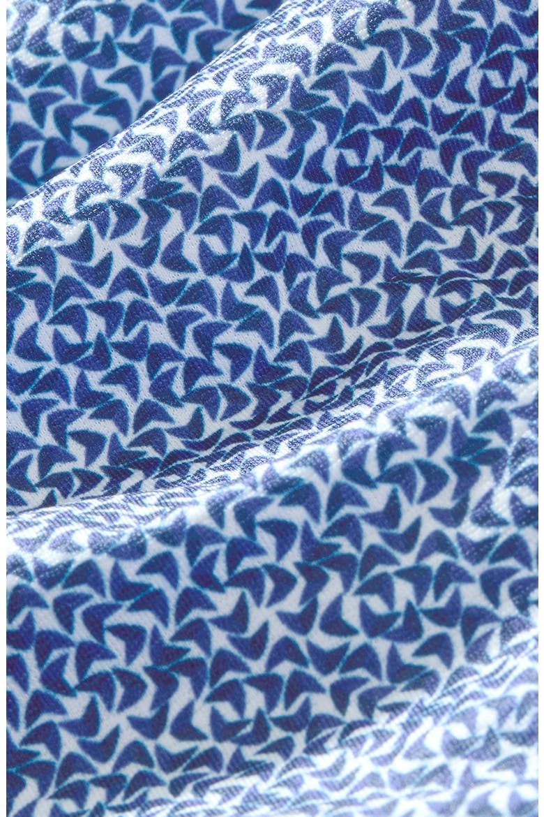 Halyard Trim Fit Boomerang Print Short Sleeve Performance Button-Up Shirt, Alternate, color, COBALT RETRO BOOMERANG