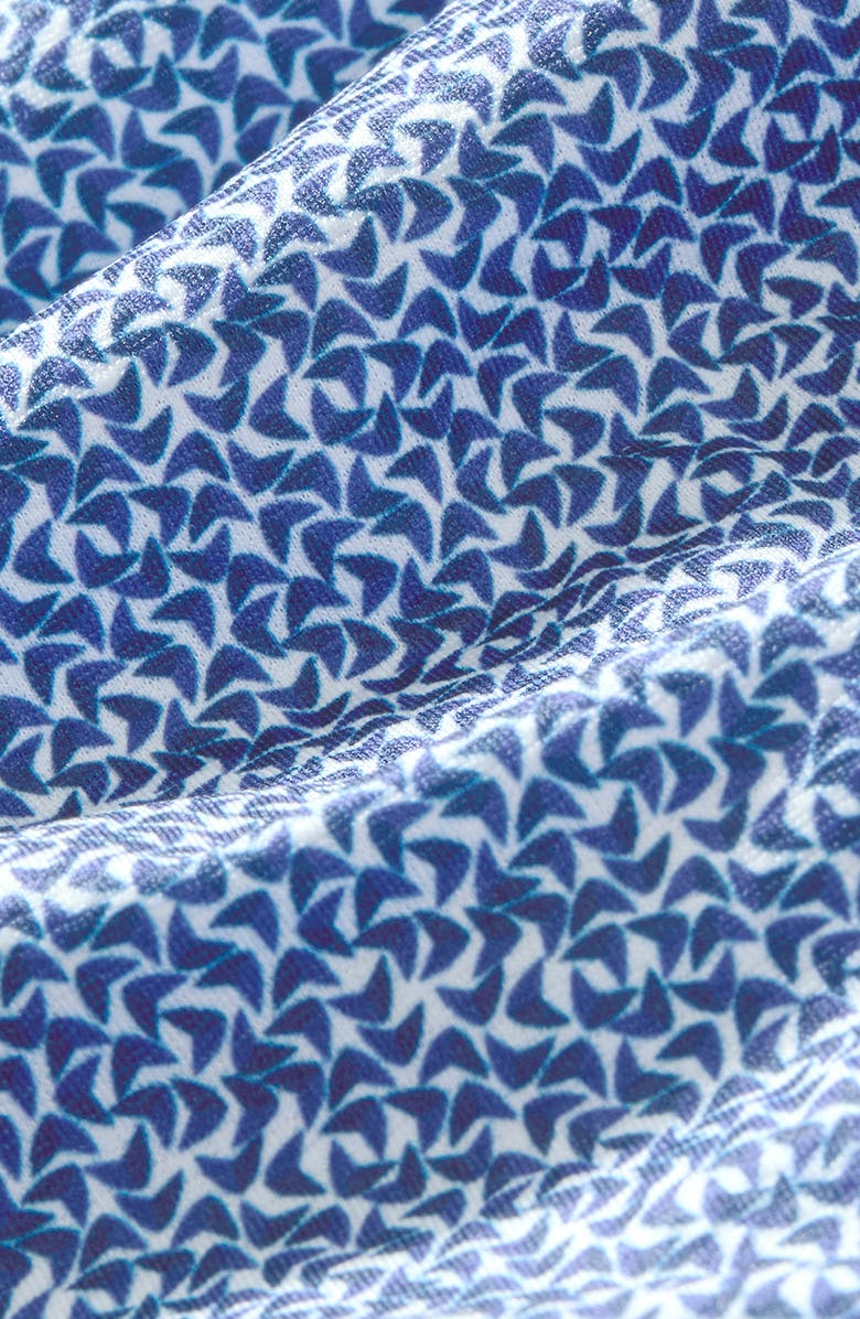 Mizzen+Main Halyard Trim Fit Boomerang Print Short Sleeve Performance Button-Up Shirt, Alternate, color, Cobalt Retro Boomerang