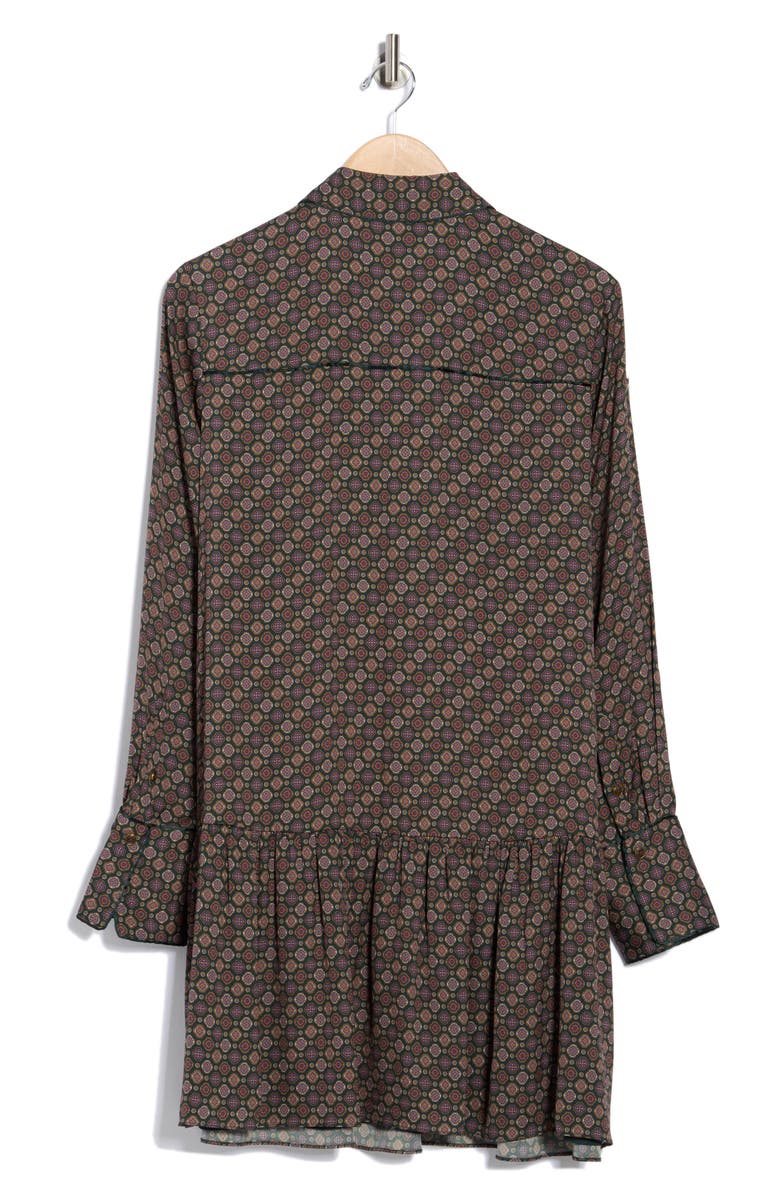 Veronica Beard Alexandra Long Sleeve Silk Blend Shirtdress, Alternate, color, Pine Multi