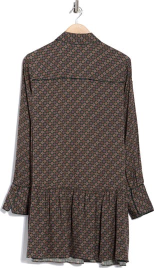 Alexandra Long Sleeve Silk Blend Shirtdress