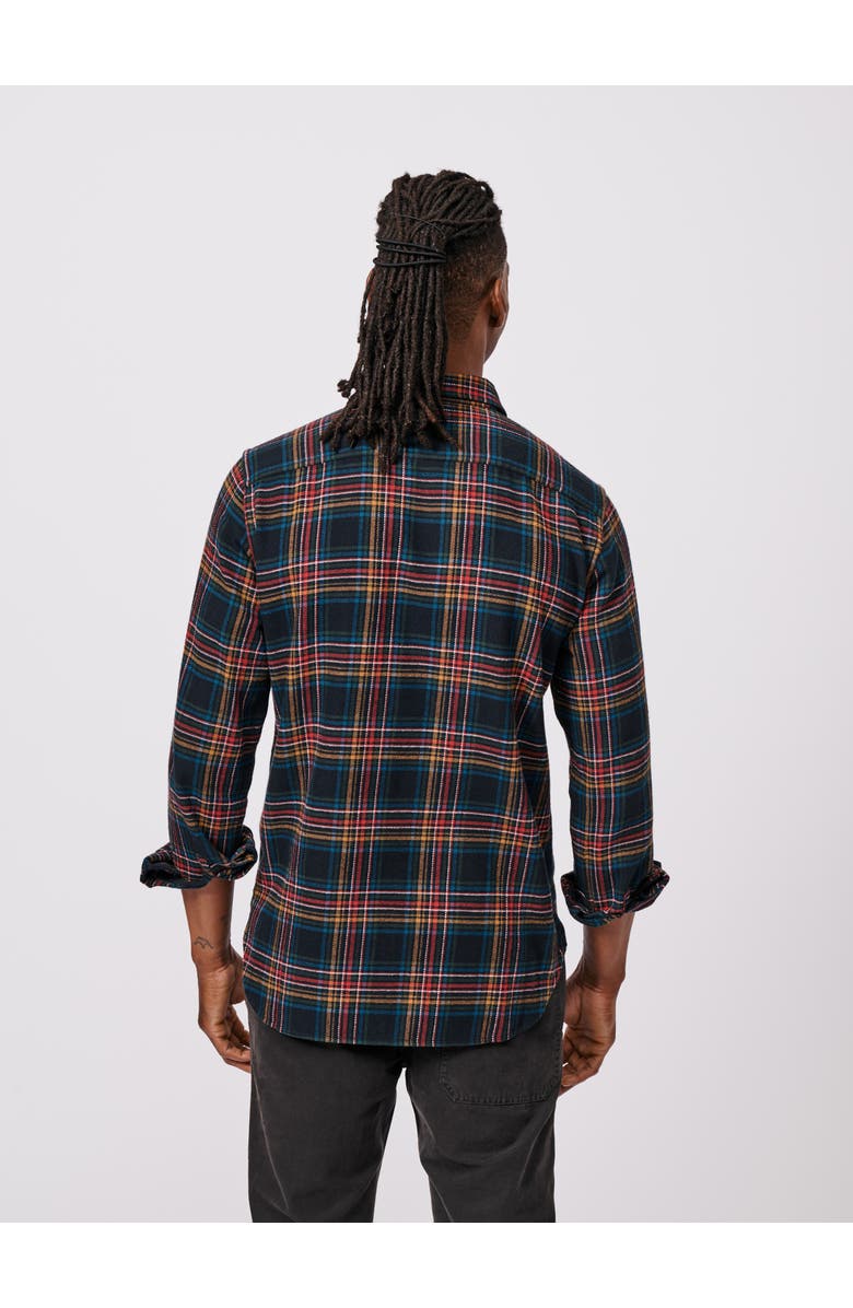 Aubin Crowle Button Up Flannel Shirt, Alternate, color, Black Check