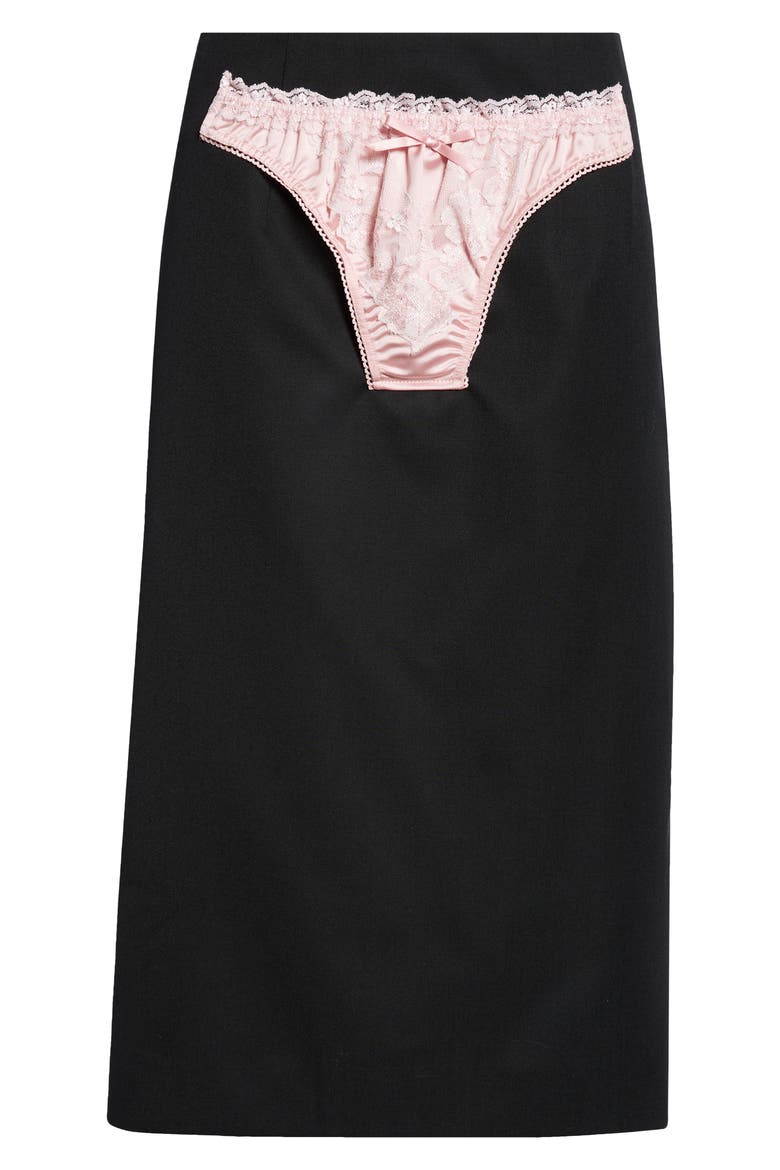 Panty Front Pencil Skirt, Alternate, color, BLACK