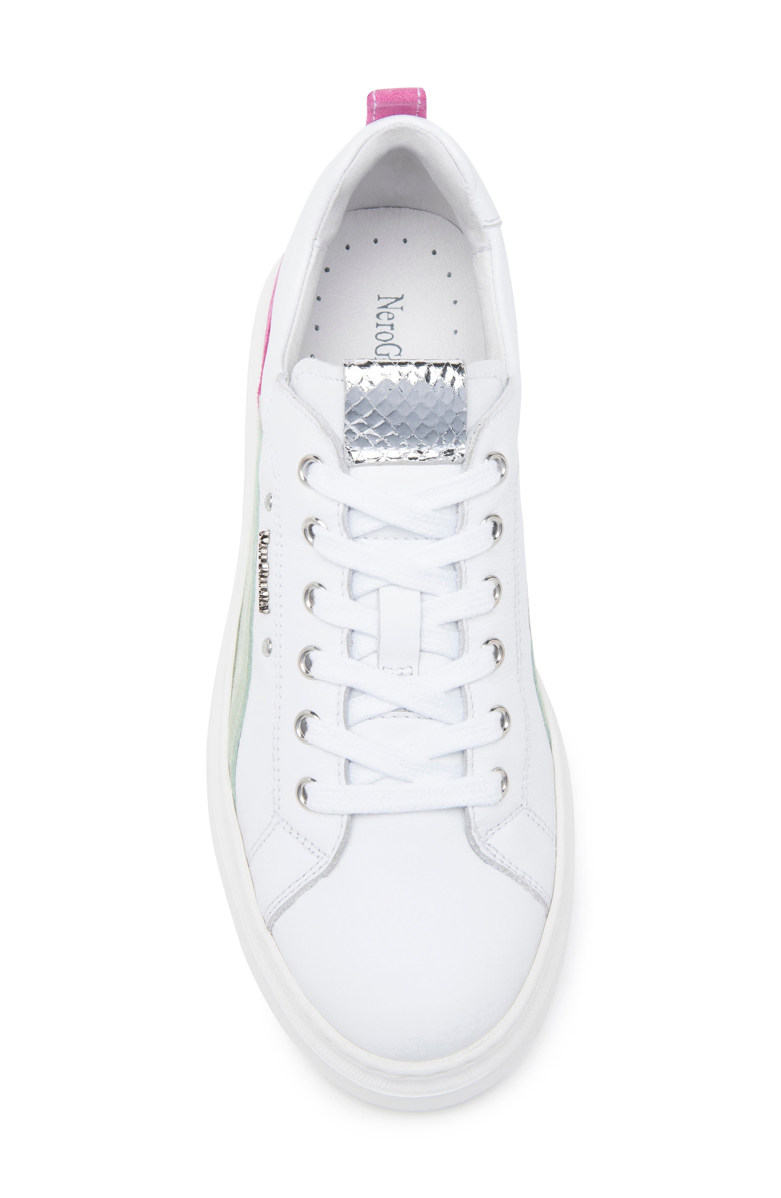NeroGiardini Retro Colorblock Platform Sneaker, Alternate, color, White