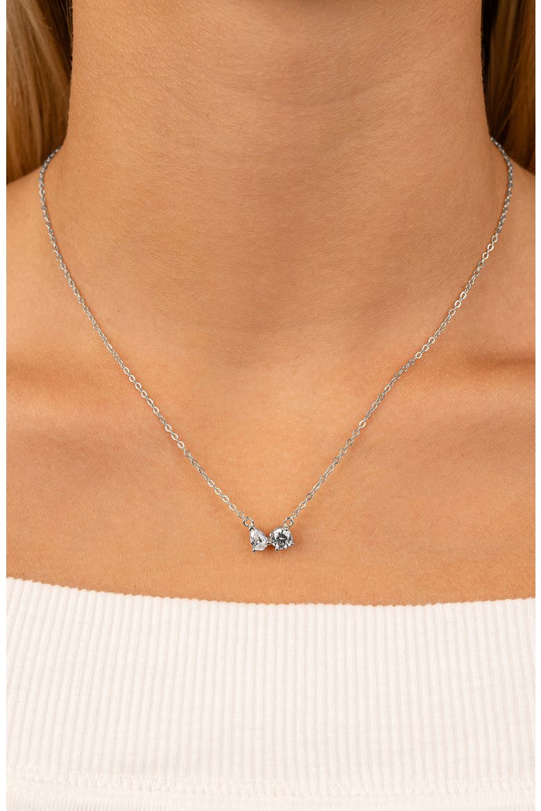 Carolyn Cubic Zirconia Necklace, Alternate, color, SILVER