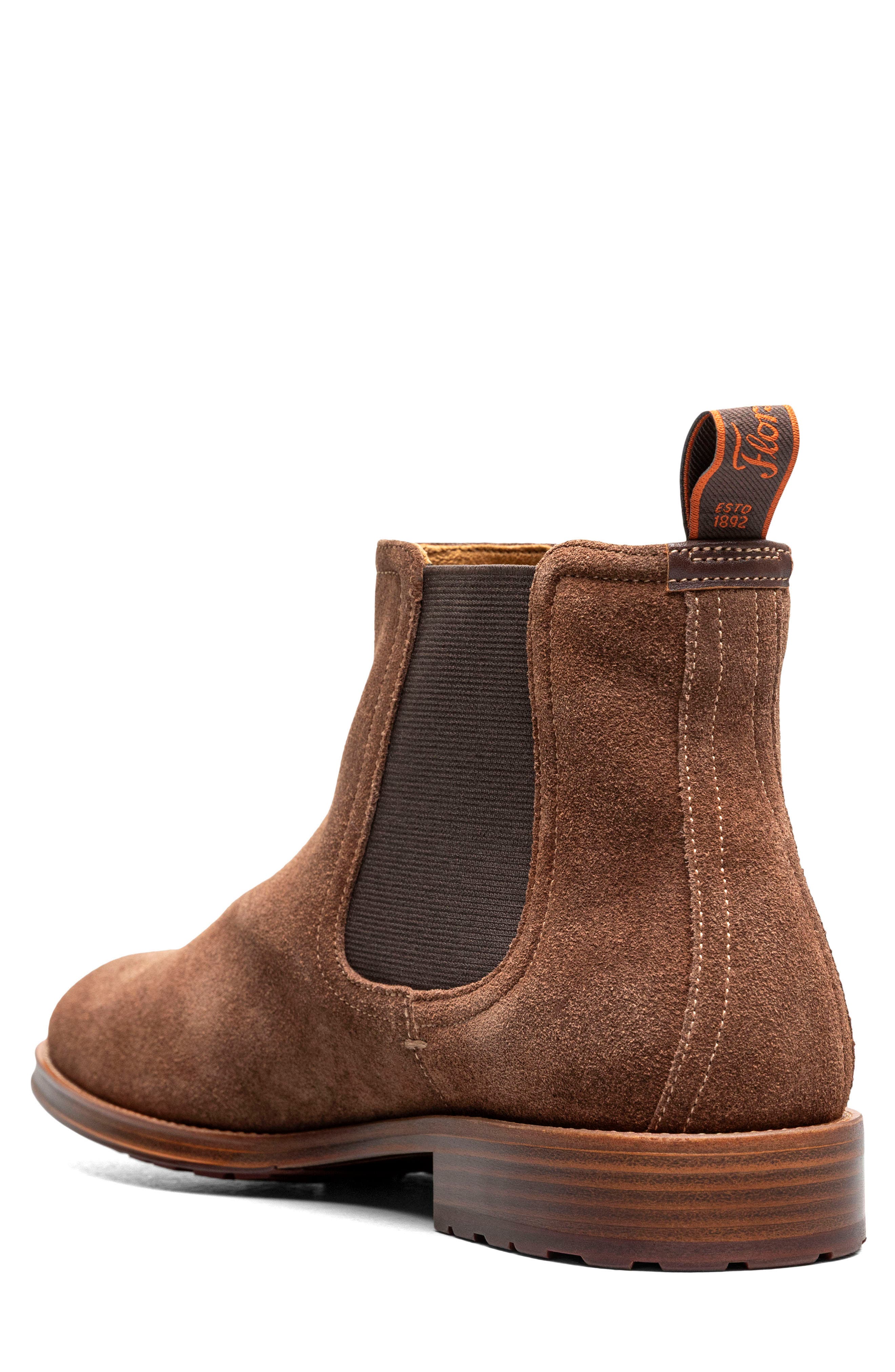 Rucci Lug Plain Toe Chelsea Boot, Alternate, color, BROWN SUEDE