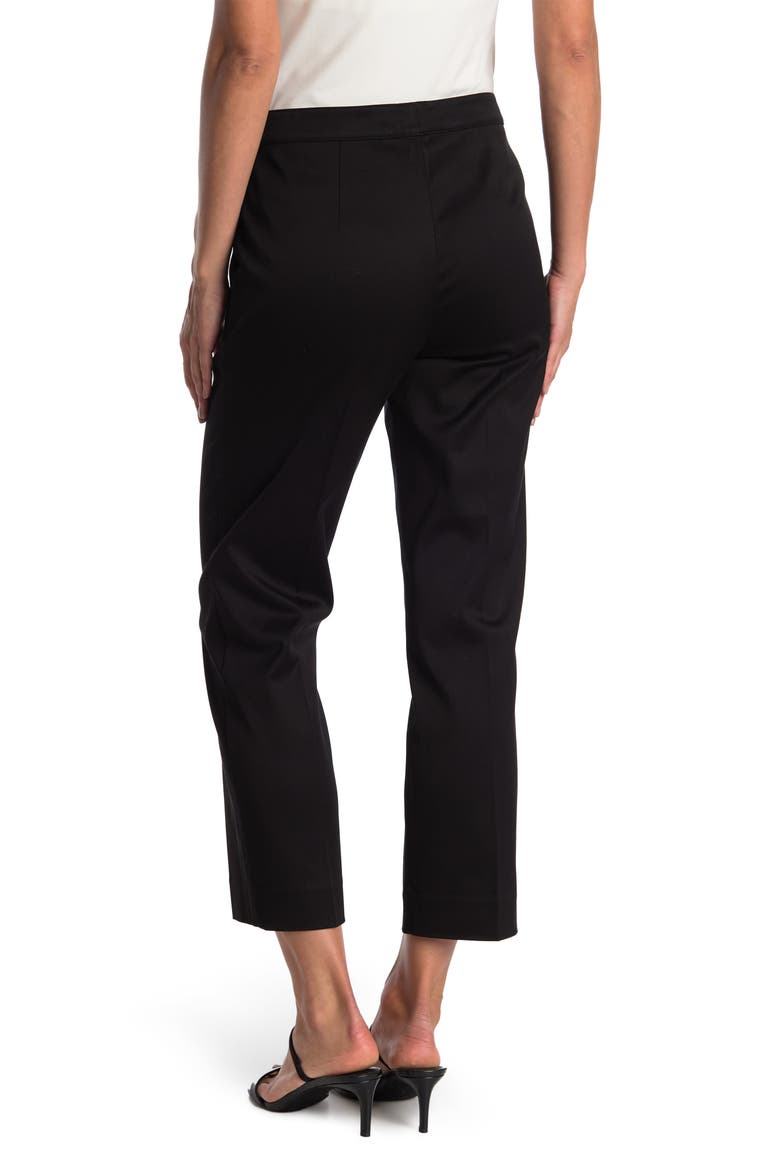 ST JOHN BASICS Stretch Cotton Twill Tapered Pants, Alternate, color, BLACK