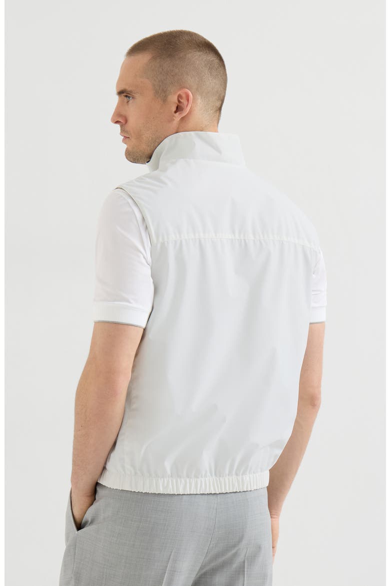 Bonded nylon reversible vest with logo, Alternate, color, Off-White