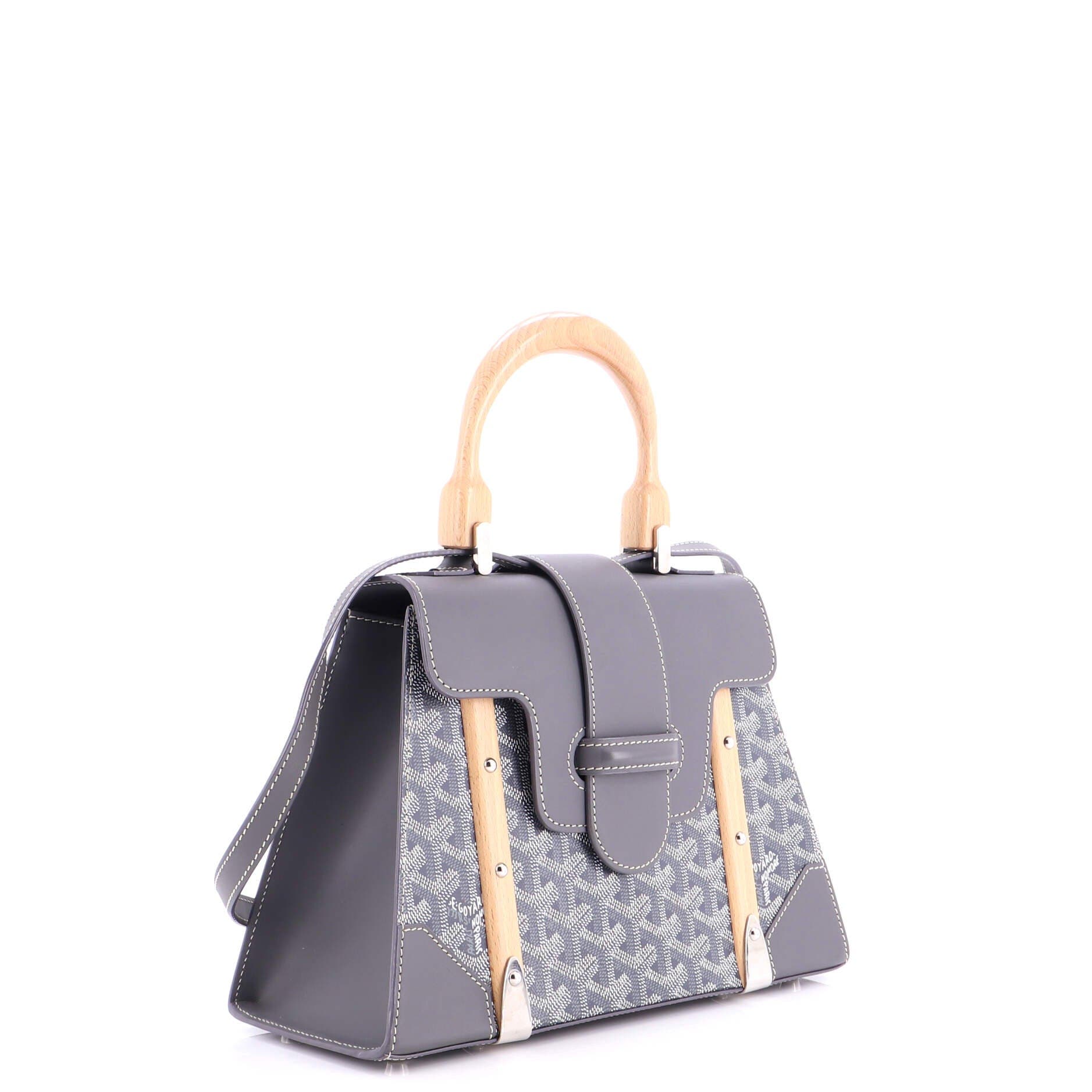 Saigon Top Handle Bag Coated Canvas with Leather PM, Alternate, color, Grey