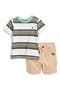 Stripe T-Shirt & Carpenter Shorts Set