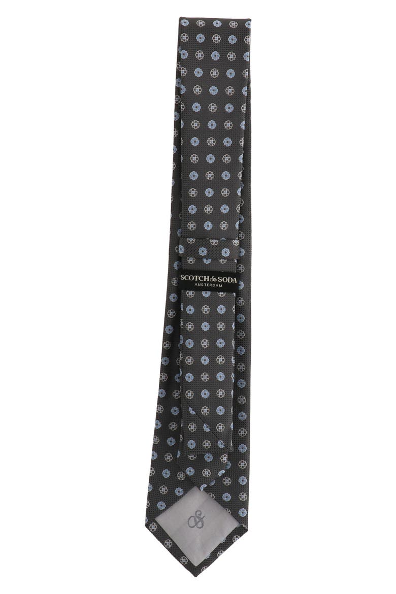 Flower Dot Tie, Alternate, color, SILVER