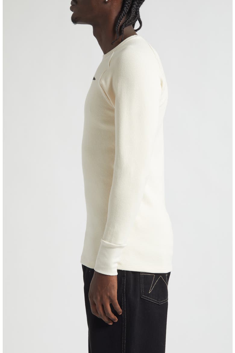 Logo Long Sleeve Waffle Knit T-Shirt, Alternate, color, IVORY