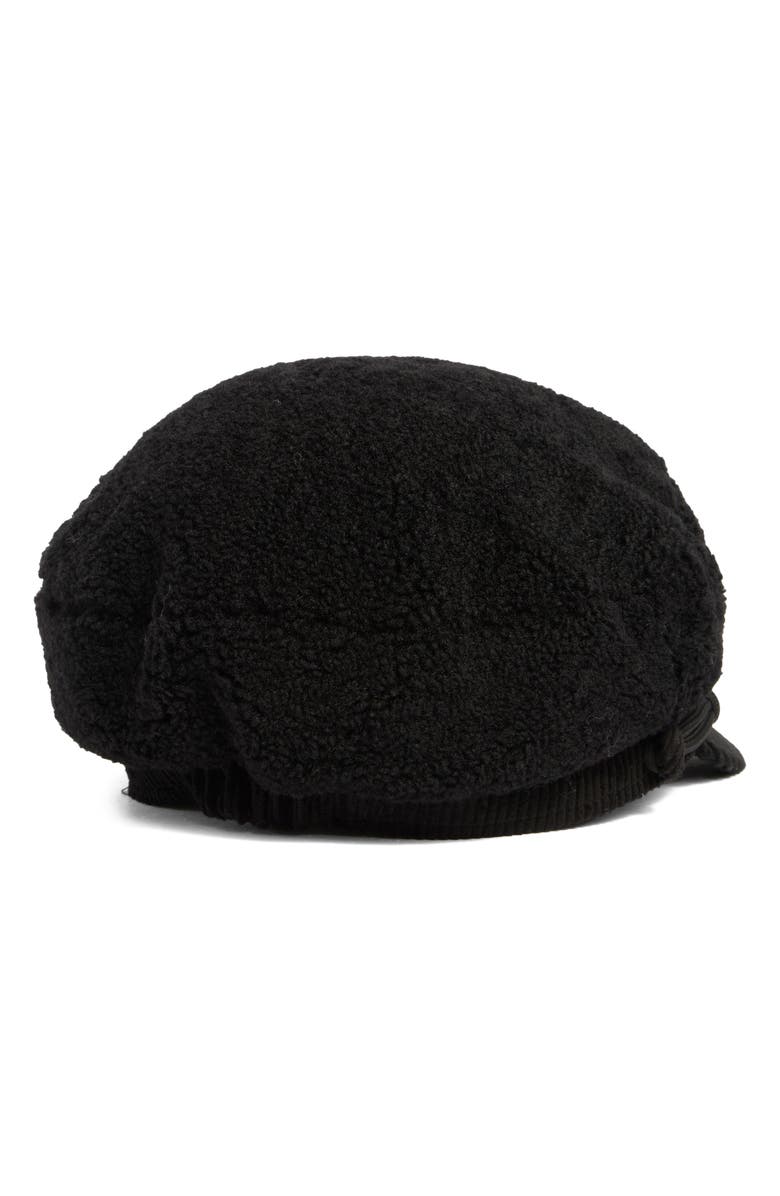 BCBG Faux Shearling Corduroy Conductor Cap, Alternate, color, Black