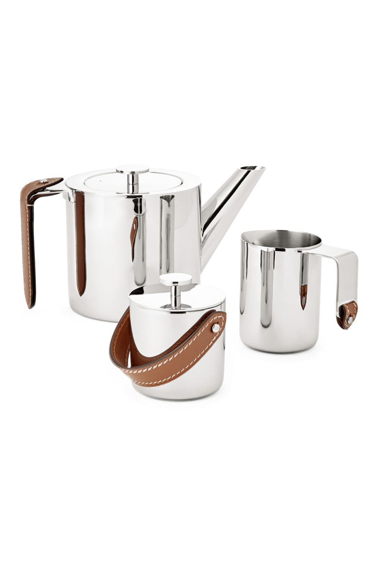 Wyatt 3-Piece Tea Set, Main, color, SILVER