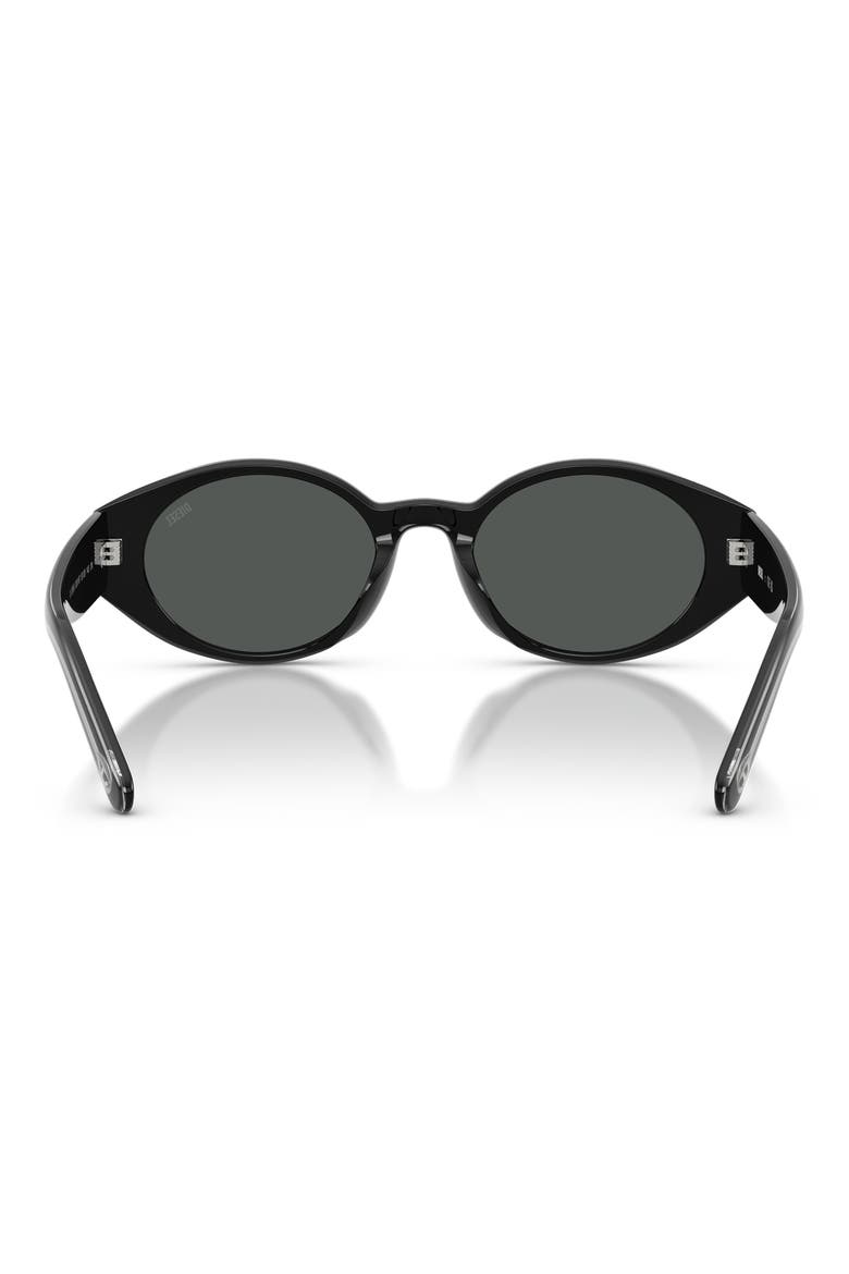 52mm Oval Sunglasses, Alternate, color, SOLID BLACK / SOLID BLACK
