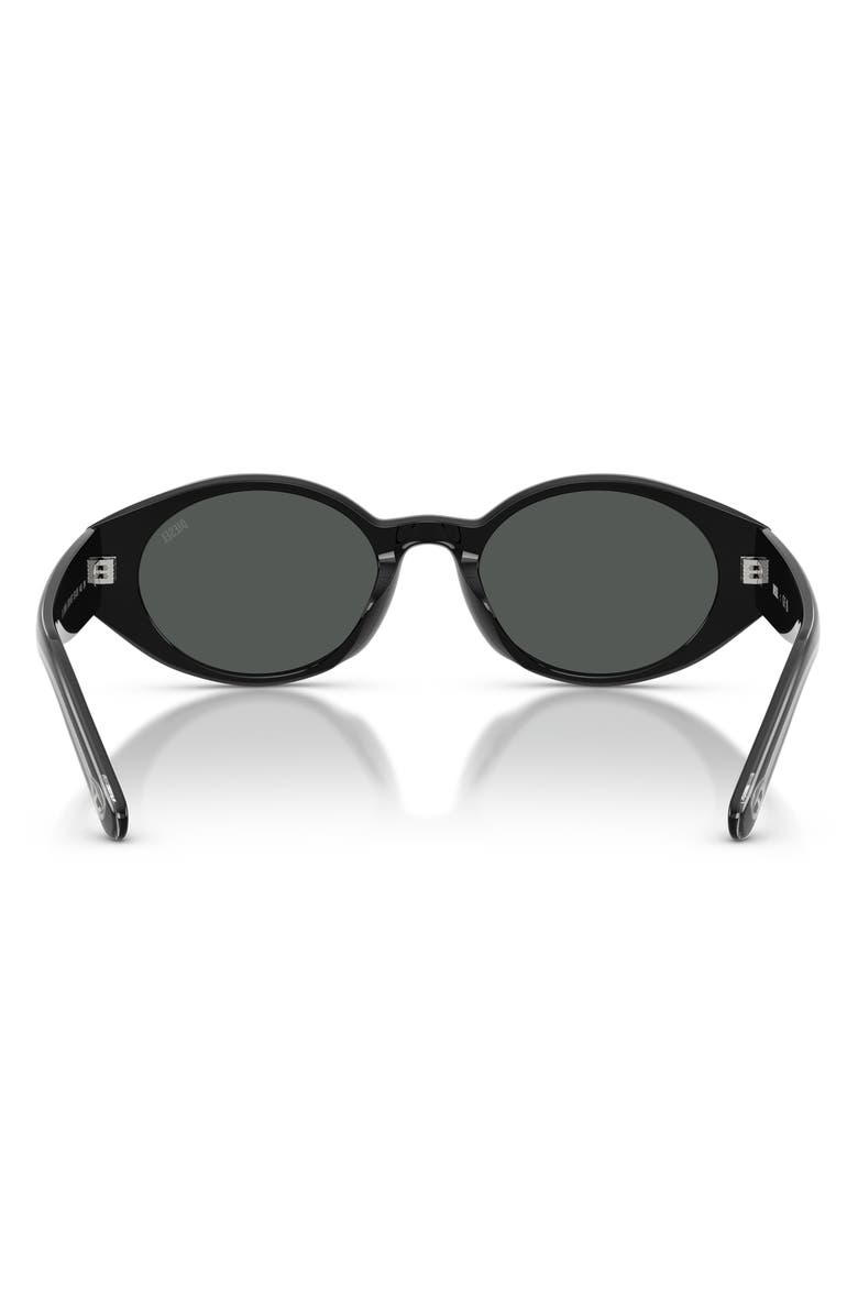 DIESEL<sup>®</sup> 52mm Oval Sunglasses, Alternate, color, Solid Black / Solid Black