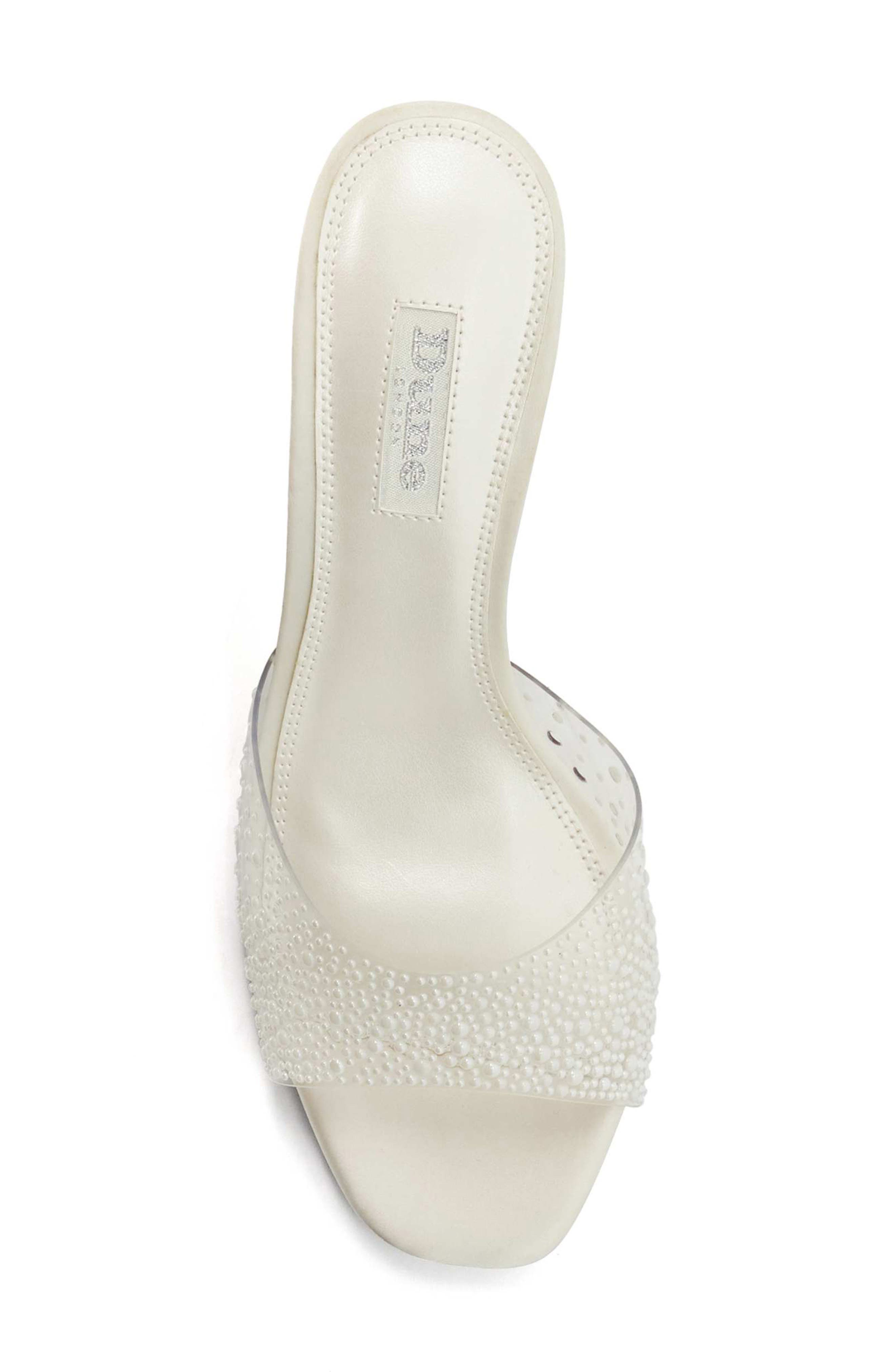 Dune London Moonlit Slide Sandal, Alternate, color, Ivory-Synthetic