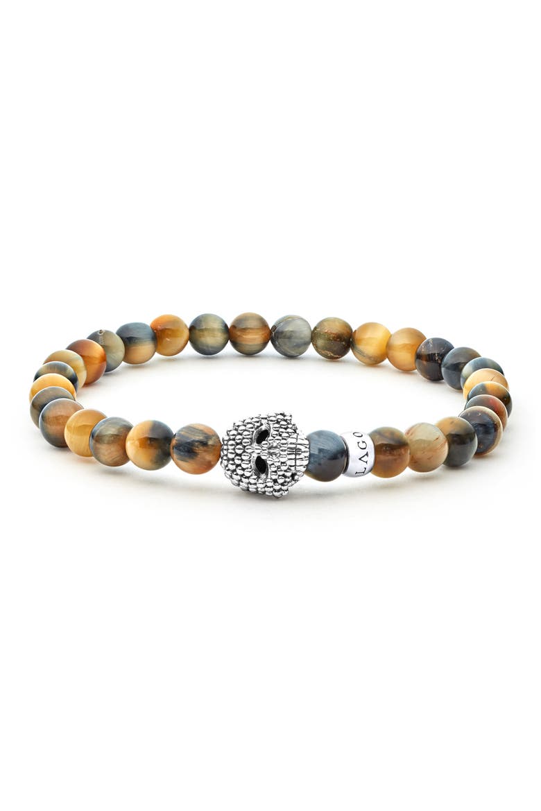 Men's Anthem Tiger's Eye Skull Stretch Bracelet video