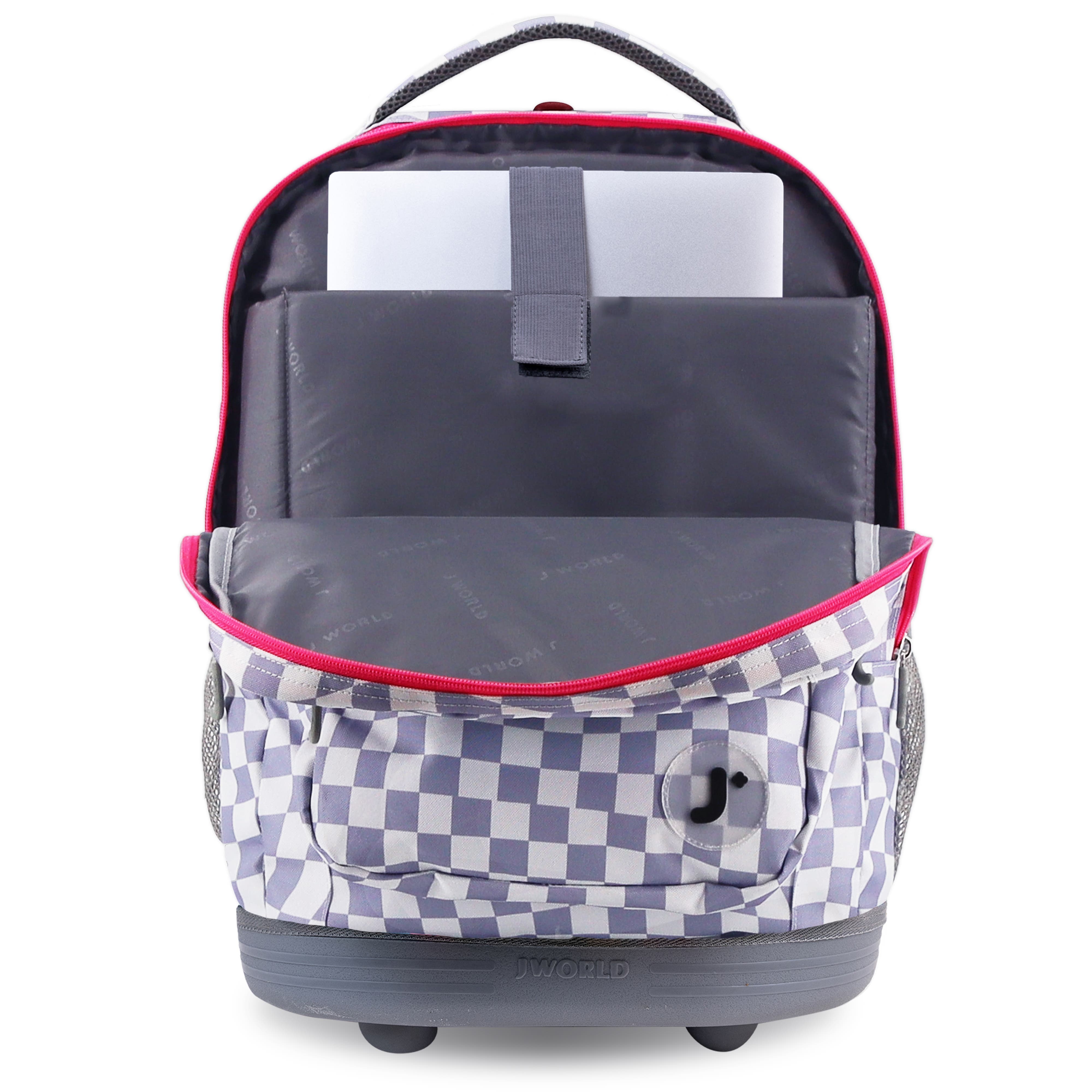 Sun dance Laptop 20" Rolling Backpack, Alternate, color, Lavender checkers