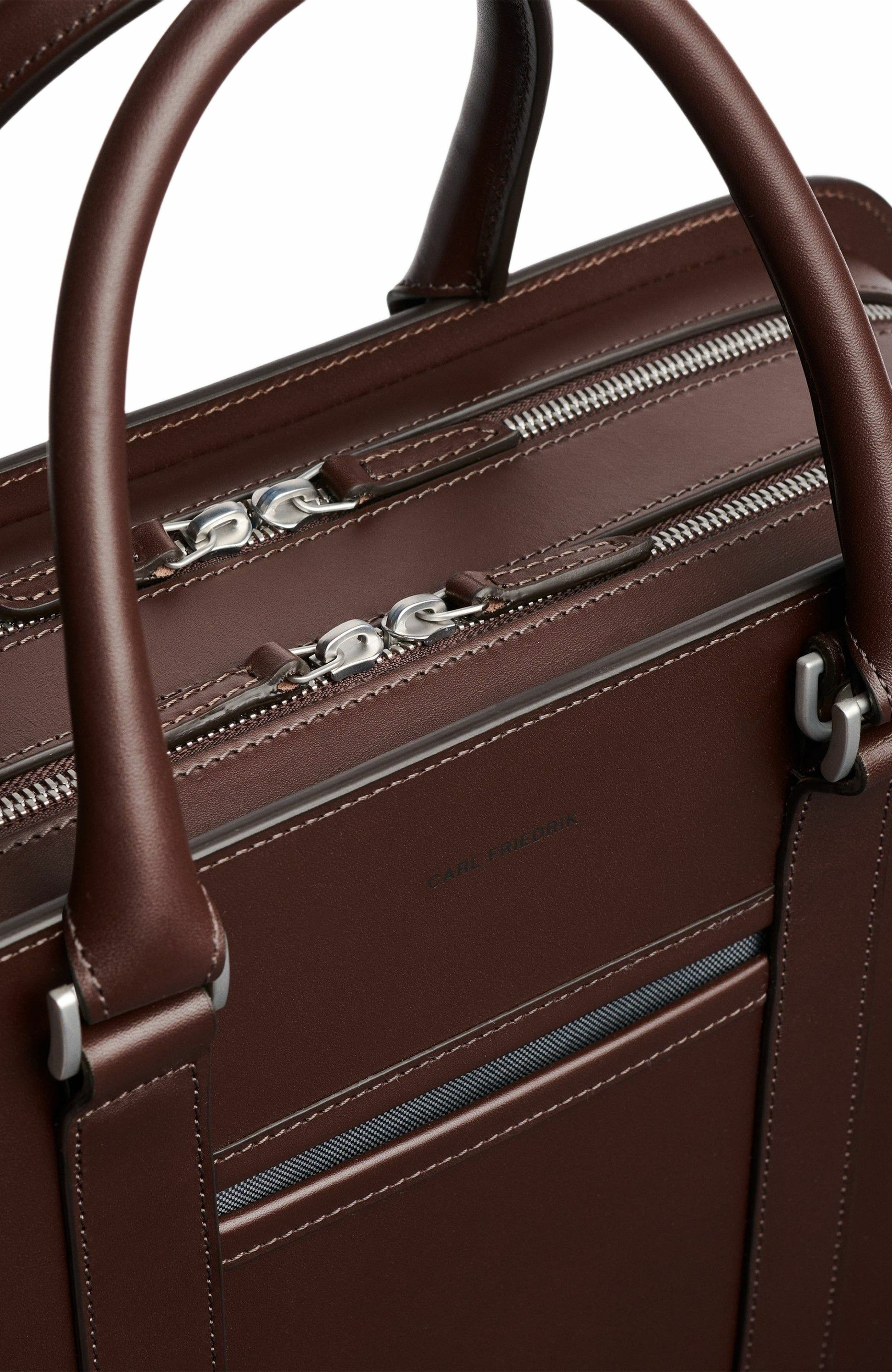 Carl Friedrik Palissy Double Briefcase, Alternate, color, Chocolate