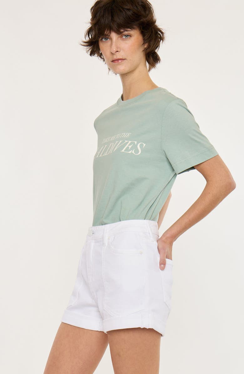 KanCan Clara High Rise Mom Shorts, Alternate, color, White