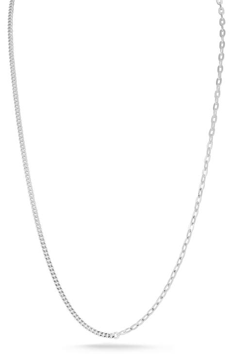Sterling Silver Mixed Chain Necklace