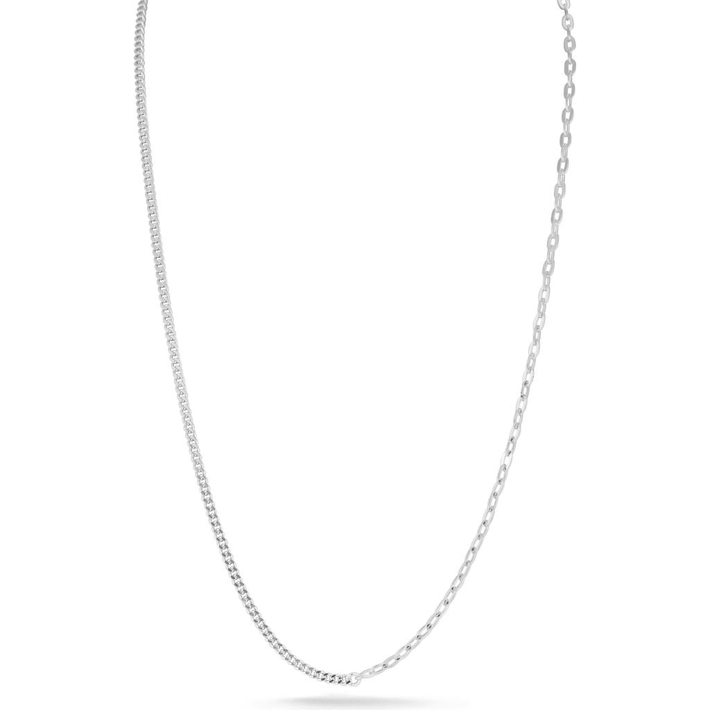 Glaze Jewelry Sterling Silver Mixed Chain Necklace In Metallic
