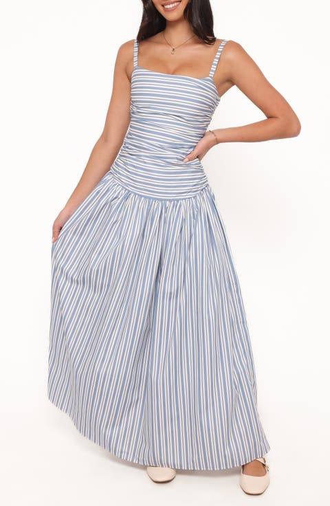 Carlisle Striped Cotton Maxi Dress