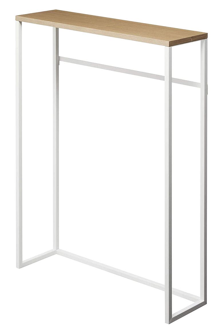 Narrow Entryway Wood Top Console Table, Main, color, WHITE