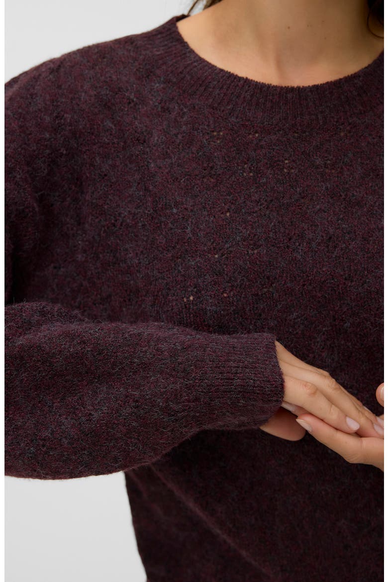 Crewneck Sweater, Alternate, color, WINDSOR WINE BLACK MELANGE