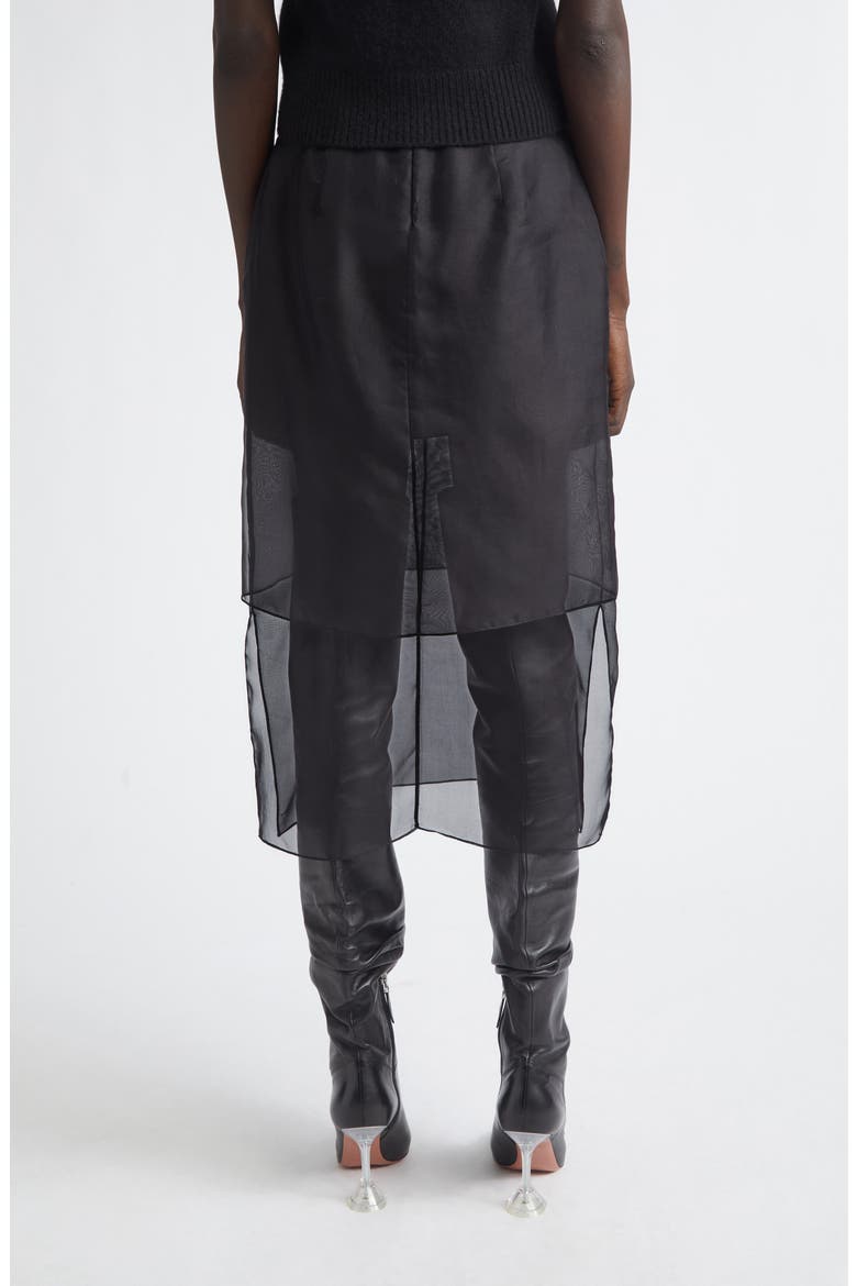 The Brett Tiered Silk Organza Pencil Skirt, Alternate, color, BLACK
