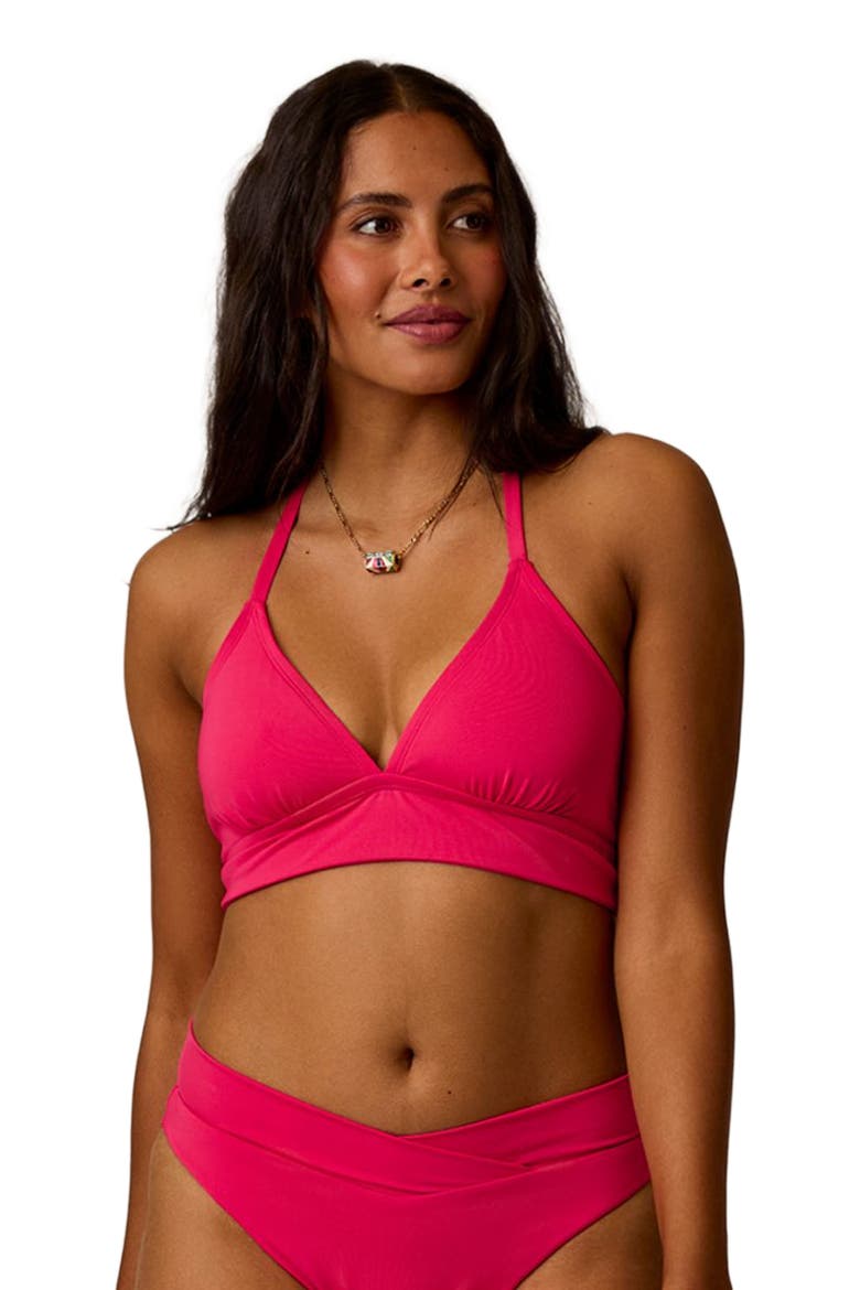 Dahlia Black Halter Top - Adjustable & Supportive Swimwear, Main, color, Watermelon