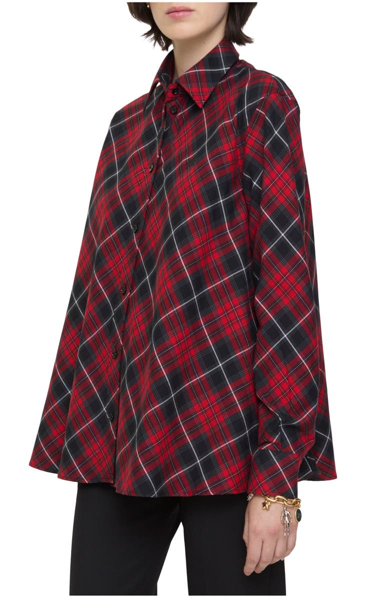 Burberry Relaxed Fit Check Cotton Flannel Shirt, Main, color, Poppy Red