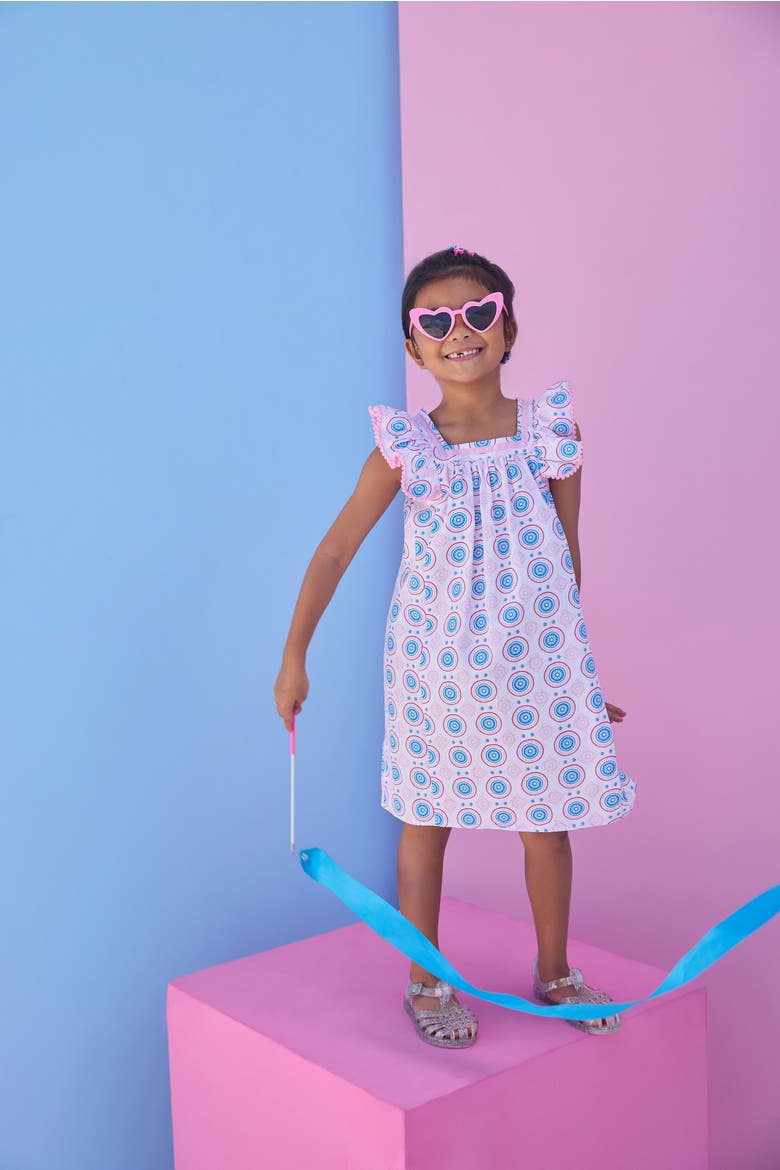 Kids' Ruffle Sleeve Victoria Dress, Alternate, color, Jaipur Pop