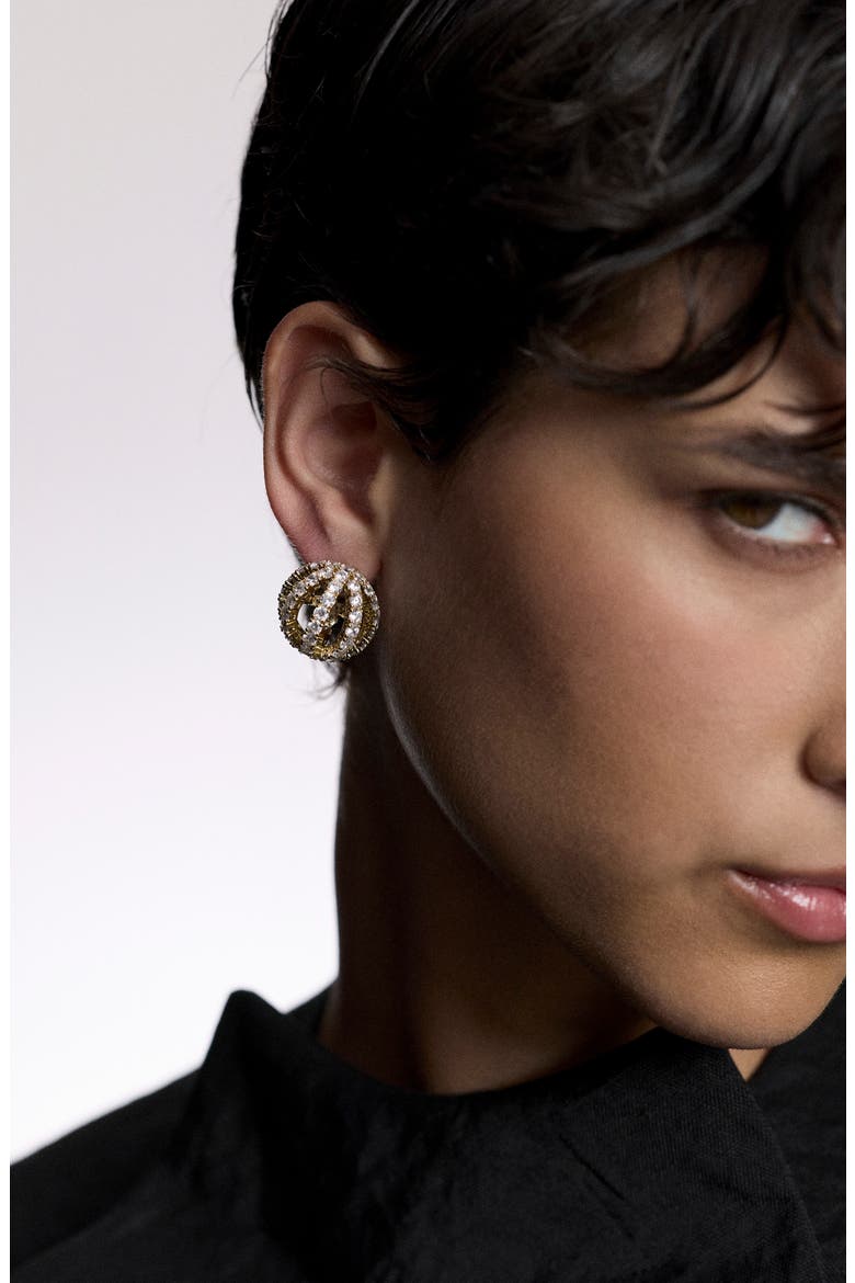 Muse Sphere Button Earrings, Alternate, color, GOLD
