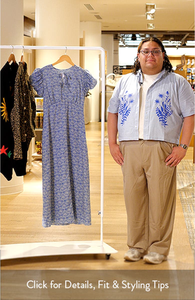 Damask Floral Cotton Midi Dress, sales video thumbnail