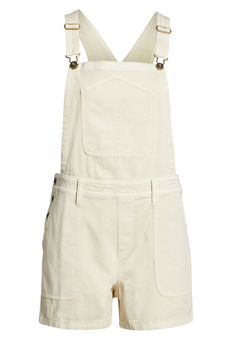 Sancho Stretch Organic Cotton Shortalls, Alternate, color, CHALK