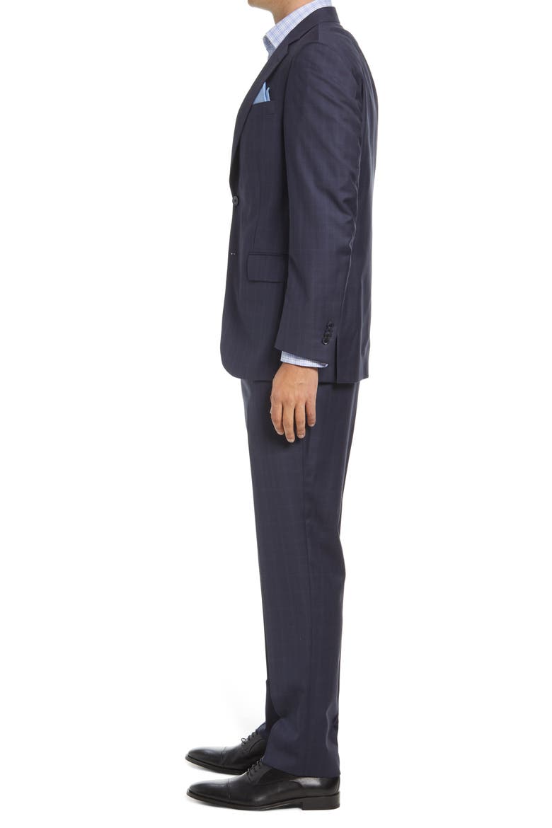 Flynn Classic Fit Plaid Wool Suit, Alternate, color, NAVY