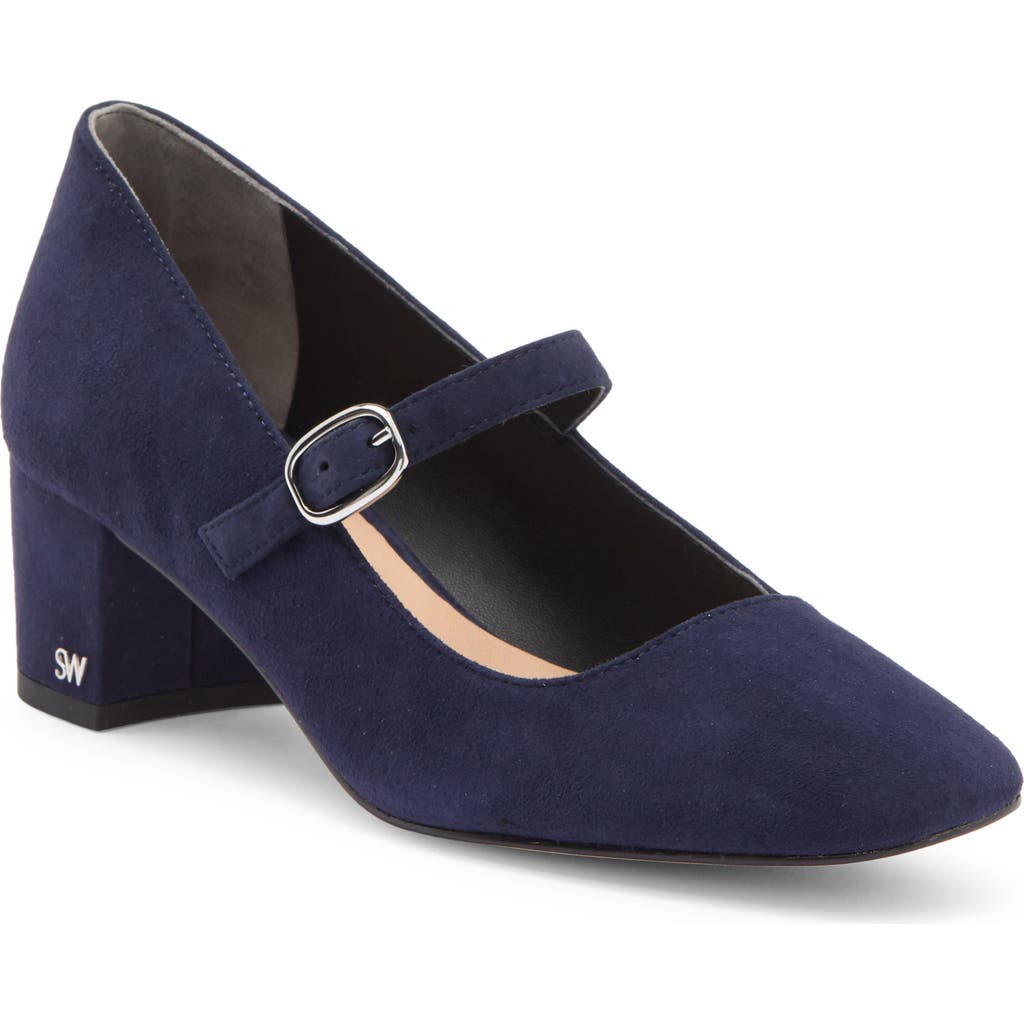Stuart Weitzman Gabby 45 Mary Jane The Sw Outlet In Navy Blue