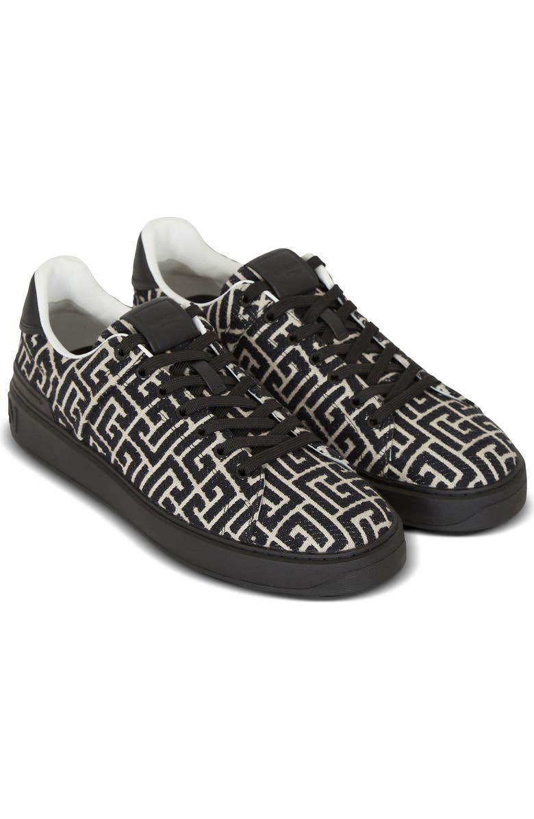 Balmain B Court Monogram Jacquard Low Top Sneaker, Main, color,