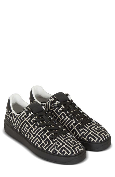 B Court Monogram Jacquard Low Top Sneaker (Men)