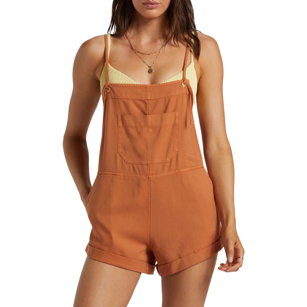 Billabong Wild Pursuit Short Overalls In Brown