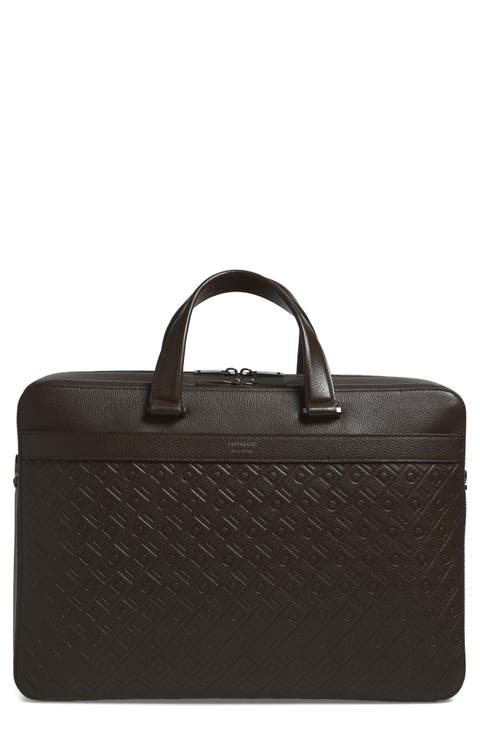 Embossed Monogram Briefcase