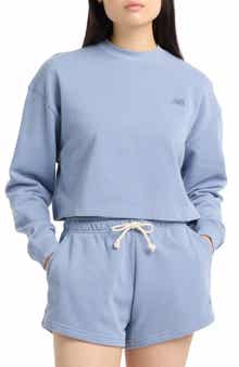 New Balance Coastal Fleece Oversize Crop Crewneck Sweatshirt