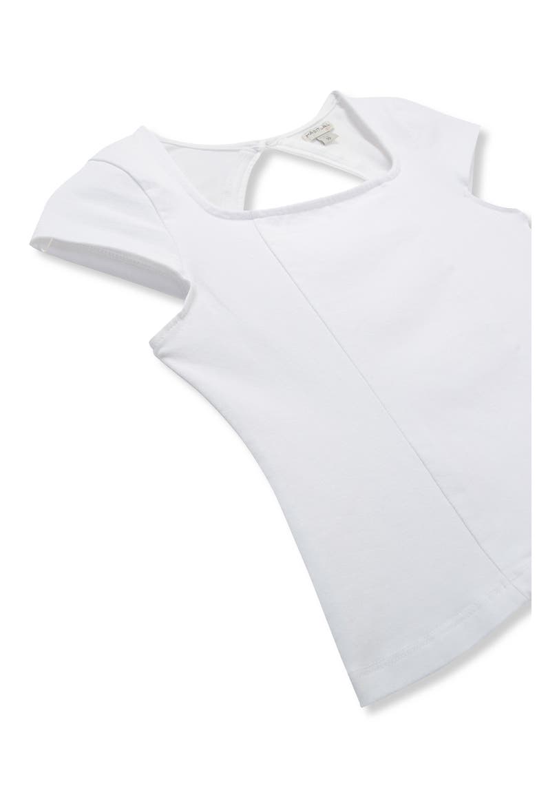 Kids' Square Neck Cap Sleeve T-Shirt, Alternate, color, WHITE