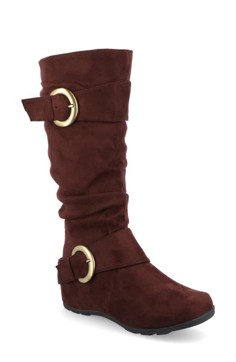 JOURNEE Jester Extra Wide Calf Side Buckle Tall Boot