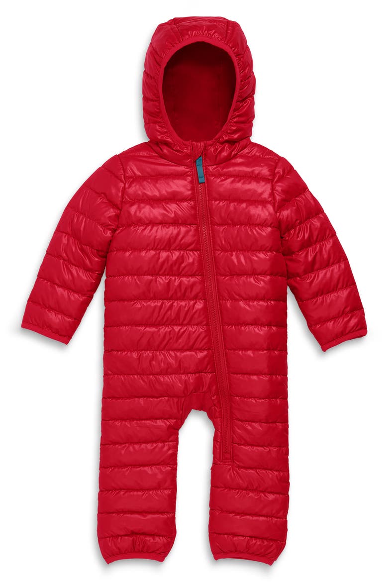 Lightweight Water Repellent Puffer Snowsuit, Main, color, CHERRY