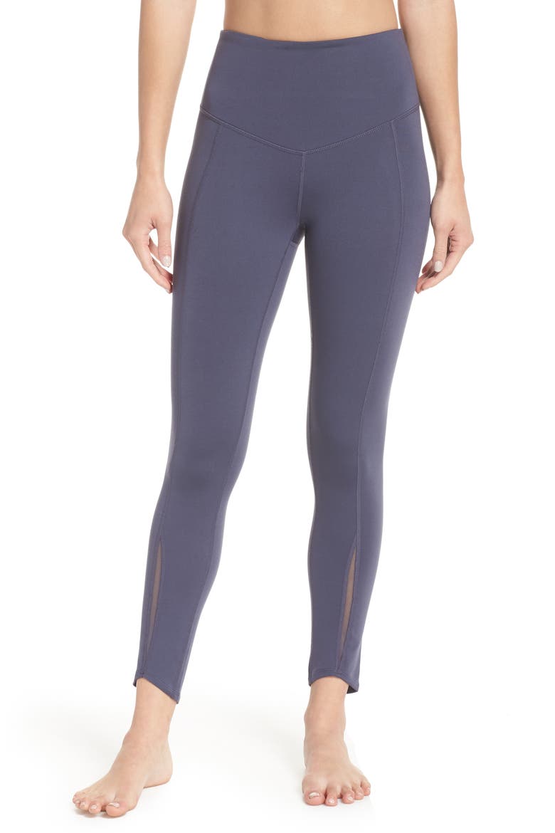 Refocus Recycled High Waist Midi Leggings, Main, color, GREY SLATE