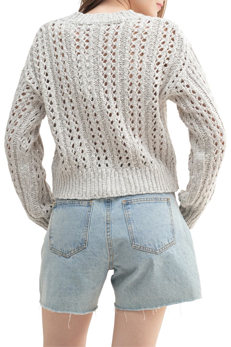 Open Stitch Cardigan, Alternate, color, HEATHER GREY